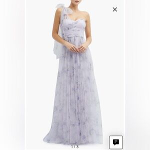Floral Tulle One-Shoulder Gown